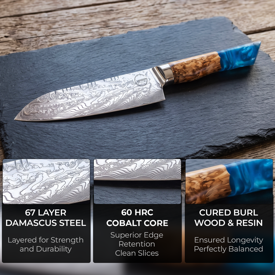 Feather Forge Sapphire 7" Santoku