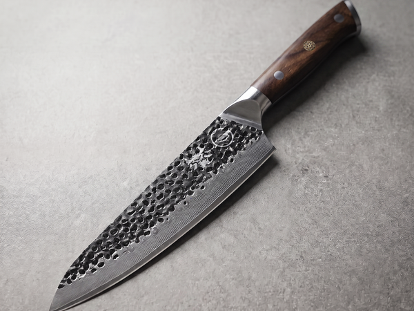 Best Damascus knives — Damascus Dynasty 8 inch chef knife with rippled Damascus steel pattern