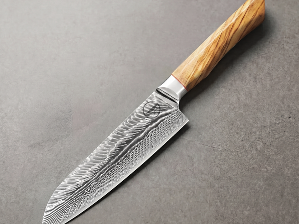 Santoku vs gyuto comparison: a 7-inch Damascus santoku knife