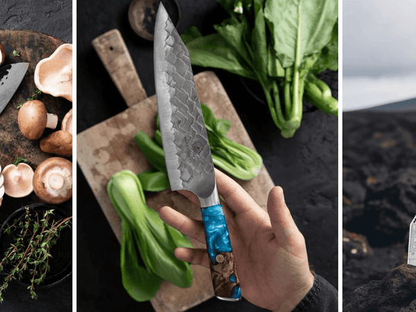 Santoku vs bunka vs chef knife comparison of blade shapes