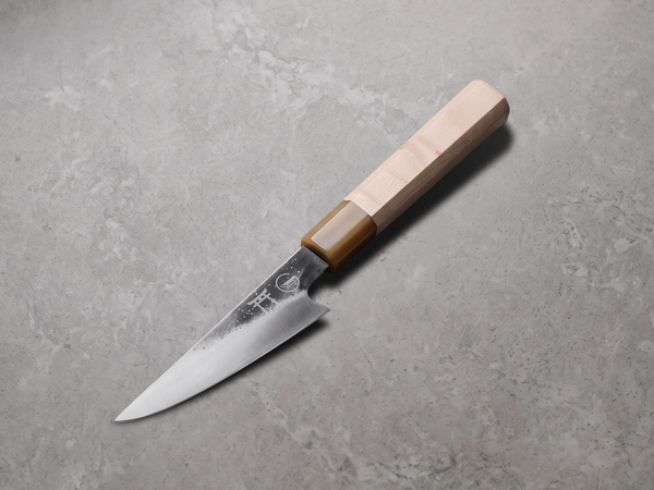 Torii 5-inch kitchen utility knife, hand-forged 7Cr17MoV steel with an octagonal maple wa-handle