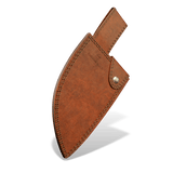 Rustic Cleaver Brown Leather Sheath - TheCookingGuild