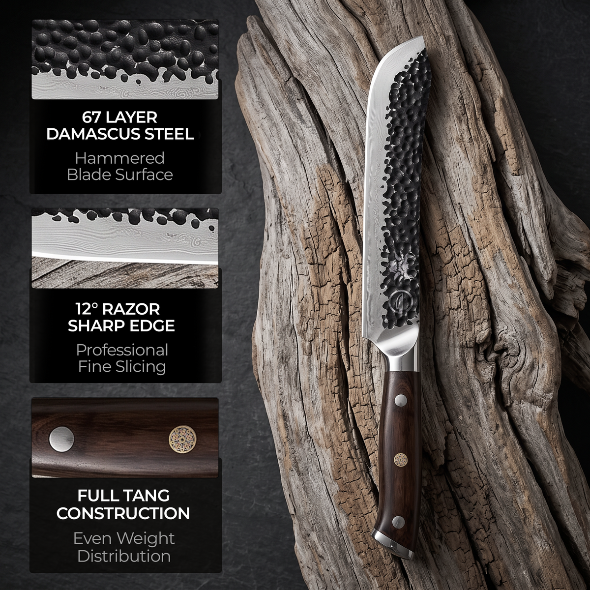 Damascus Dynasty 9.5" Butcher Knife