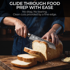 8-inch Damascus Dynasty bread knife serrated edge shearing crusty sourdough