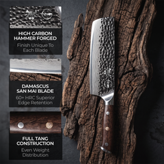 Damascus Dynasty 7" Nakiri Knife - TheCookingGuild