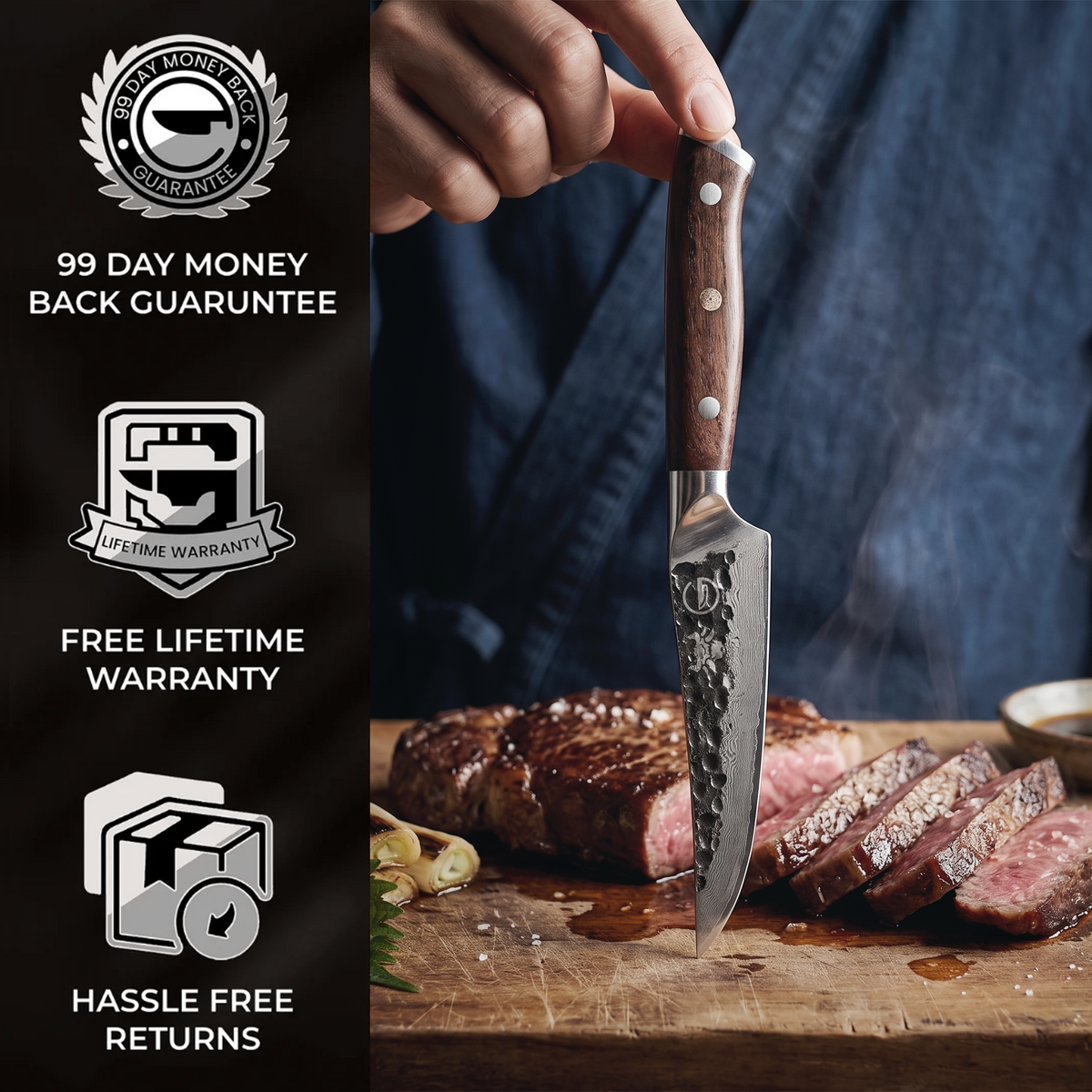 Damascus Dynasty 5" Steak Knives - TheCookingGuild