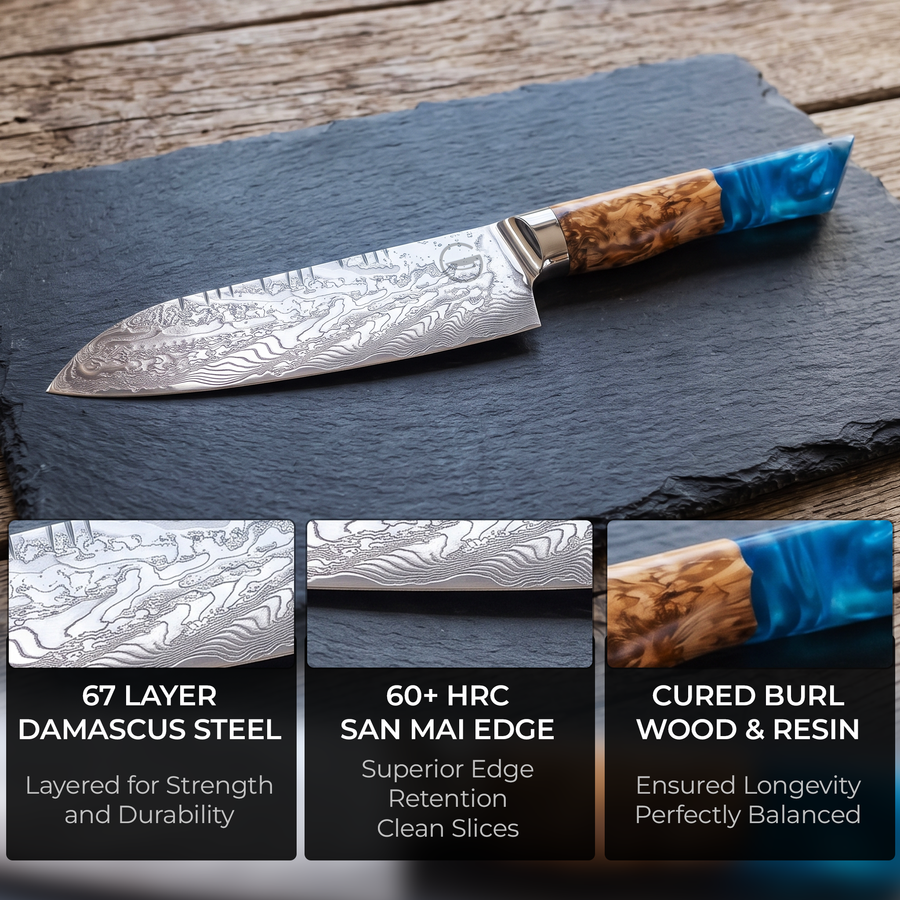 Feather Forge Sapphire 7" Santoku