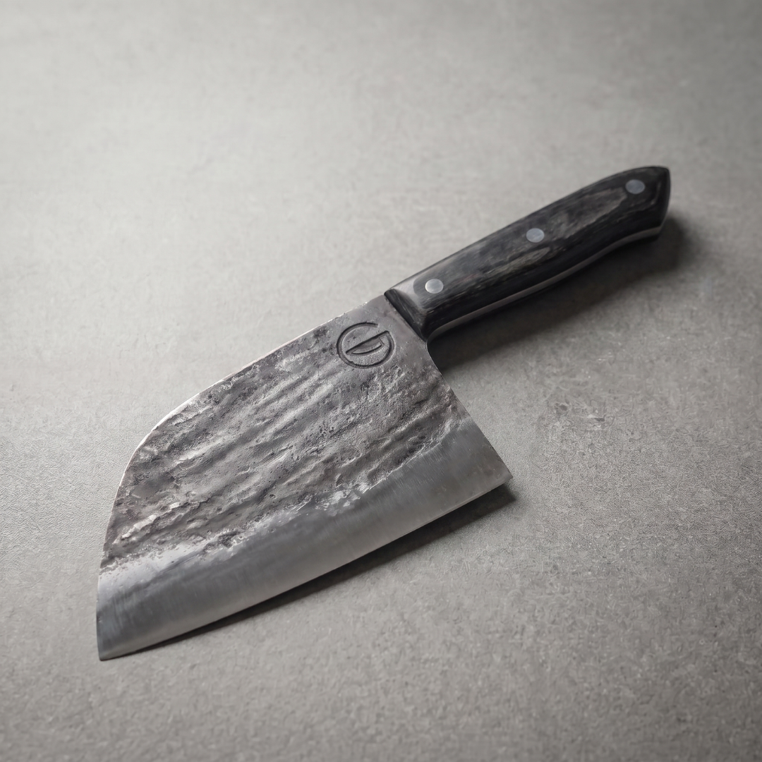 Snažan Heritage Cleaver, hand-forged 1080 high carbon steel with textured finish