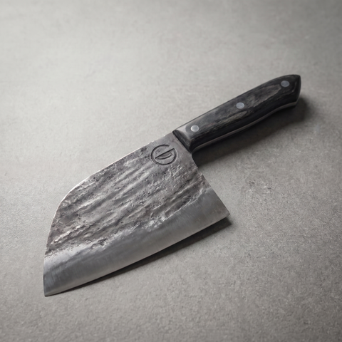 Snažan Heritage Cleaver, hand-forged 1080 high carbon steel with textured finish