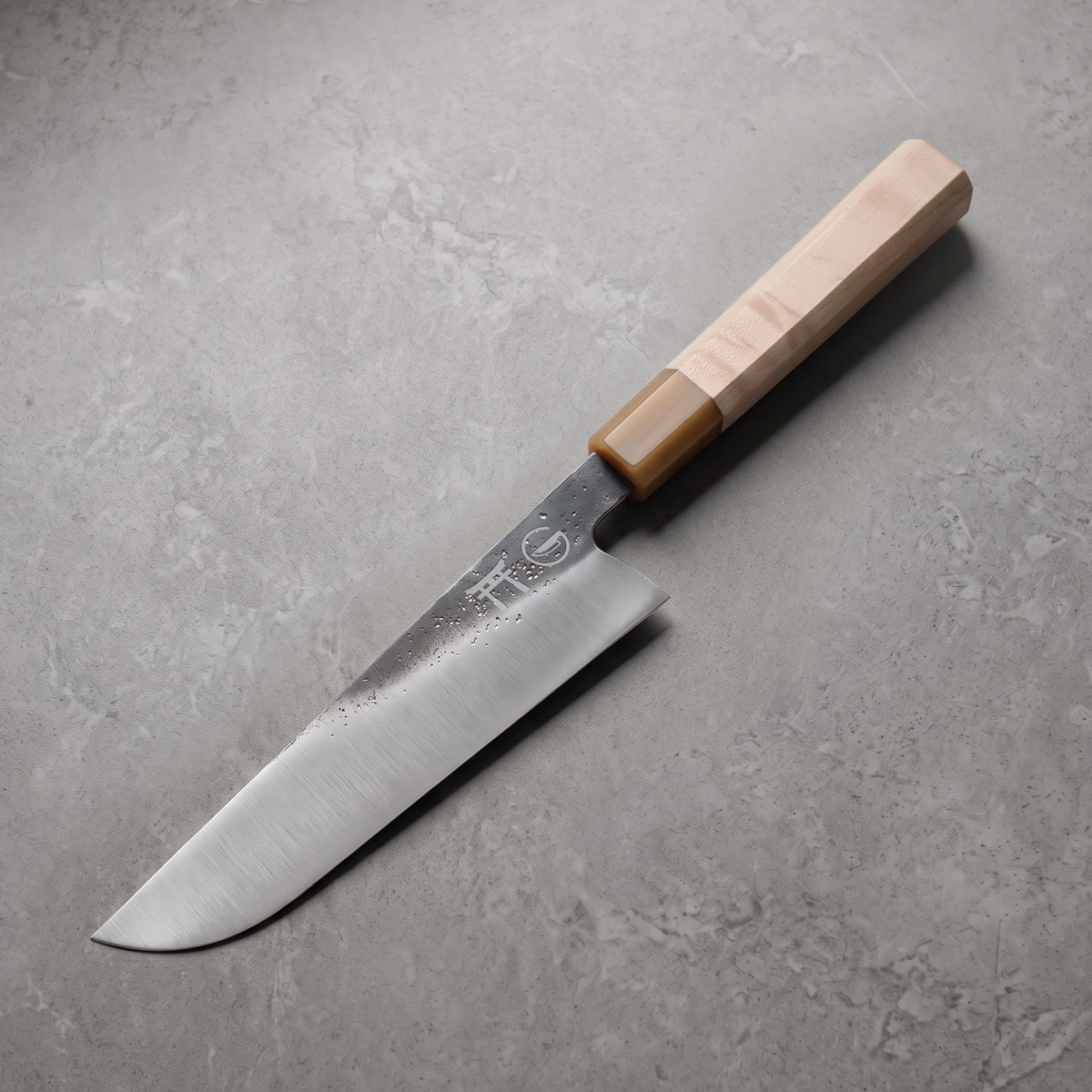 Torii 8" Gyuto — hand-forged 7Cr17MoV steel, octagonal maple wa-handle