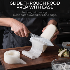 Torii 8" Usuba in action — glide through food prep with ease