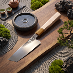 Torii 7" Nakiri on a wooden board