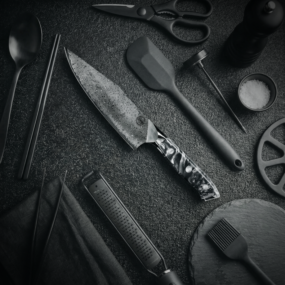 Nomad Blackout Damascus 8" Chef Knife