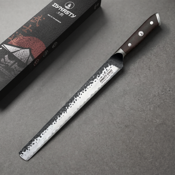Dynasty Series 12-inch slicer - hand-forged San Mai carving knife with an AUS-10 high carbon core