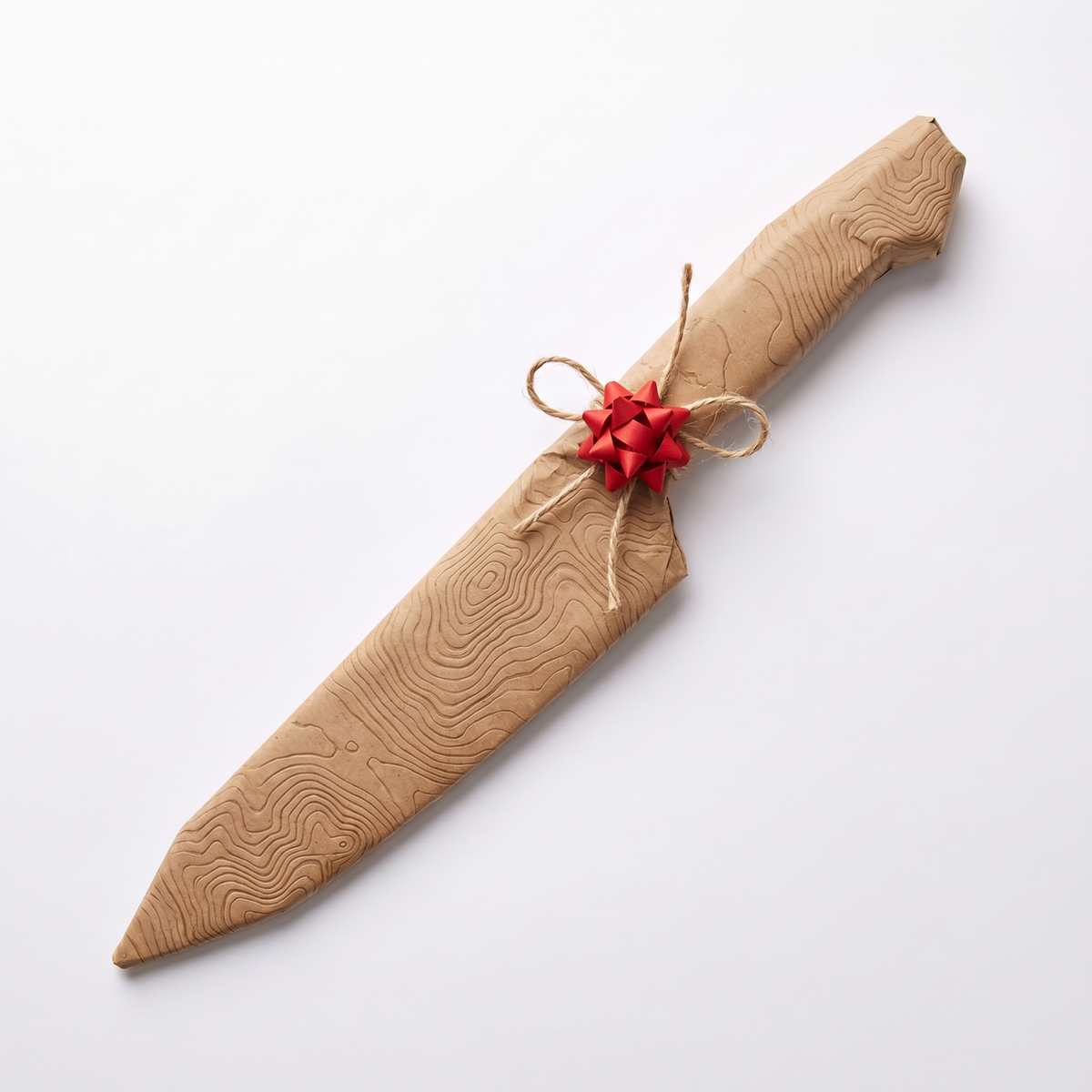 Standard Mystery Knife gift-wrapped in kraft paper