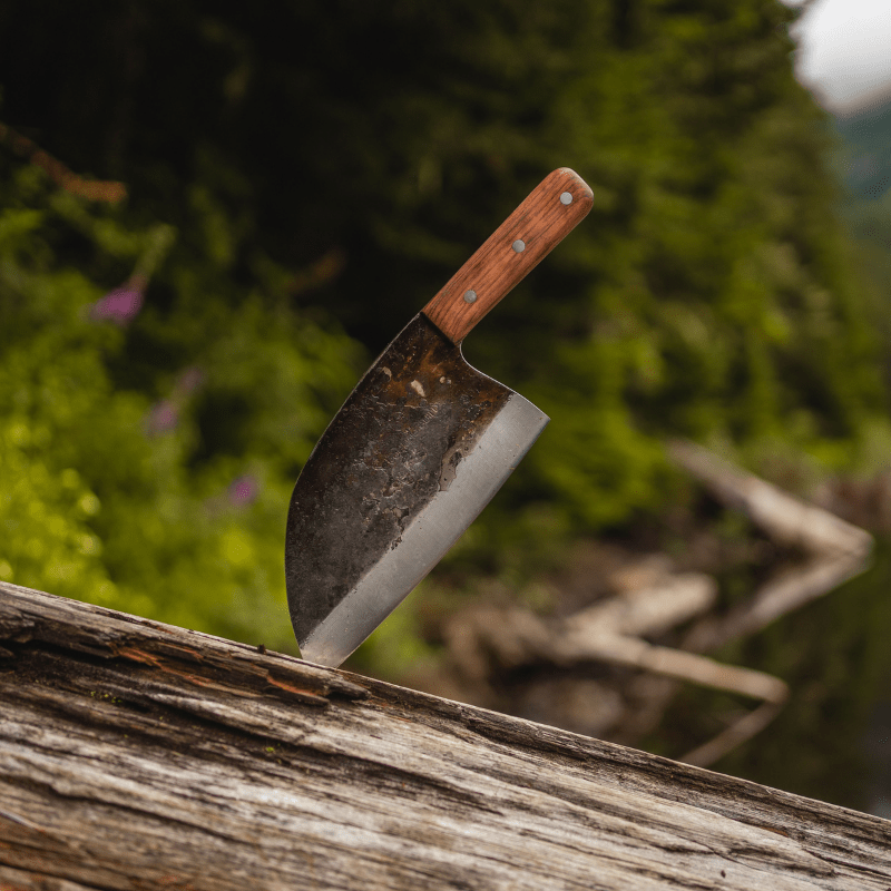 Rustic Hand Forged Serbian Cleaver - TheCookingGuild