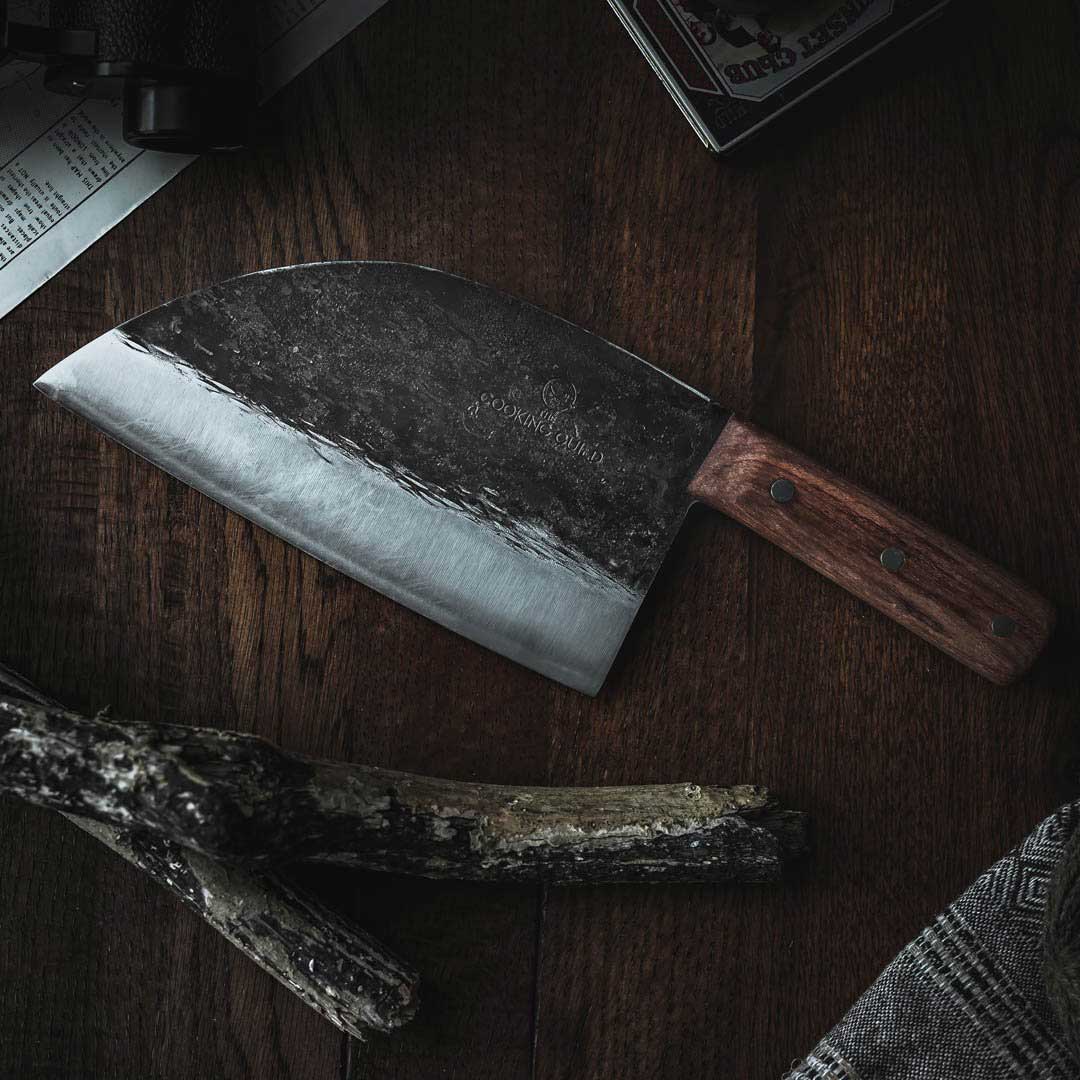 Rustic Hand Forged Serbian Cleaver - TheCookingGuild