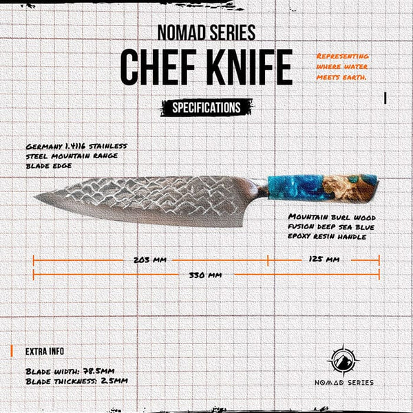 Nomad Series 8" Chef Knife - TheCookingGuild